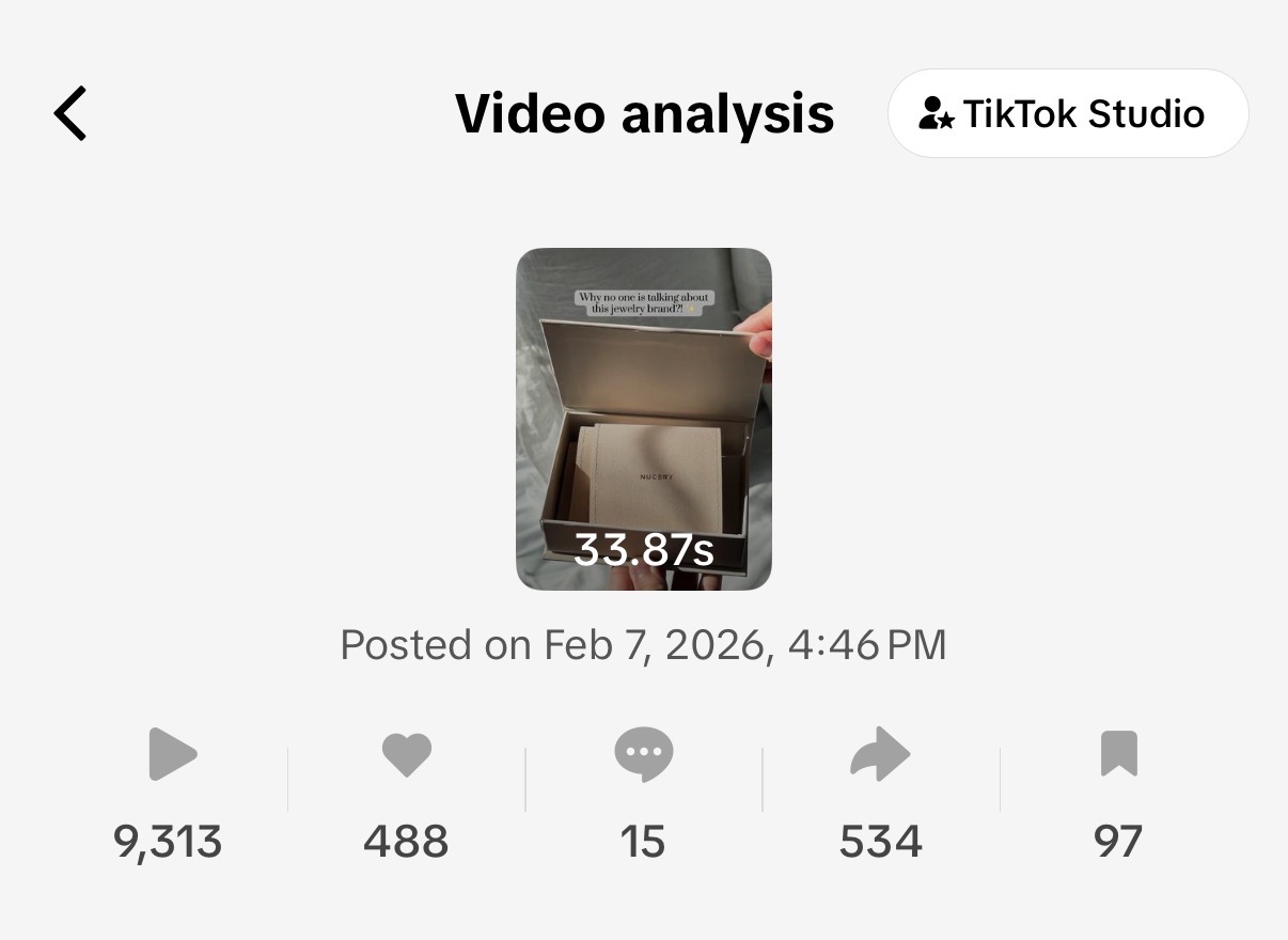 Nucery Organic TikTok Post